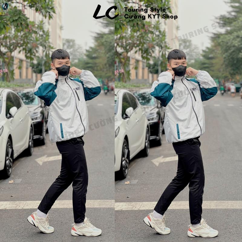  Áo khoác KYT V2 xám phối xanh - LC TOURING STYLE - Cường KYT Shop 
