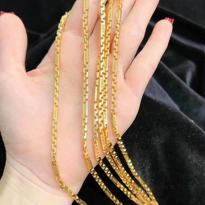 dây chuyền trúc kim tiền 3c nhỏ đồng vàng có ký hiệu