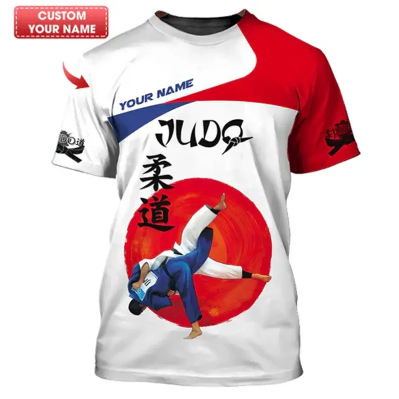 udo fan men's fitness training round neck T-shirt 3D printed fun T-shirt Japanese jujitsu fashion trend custom T-shirt breathable-drying sports short sleeve