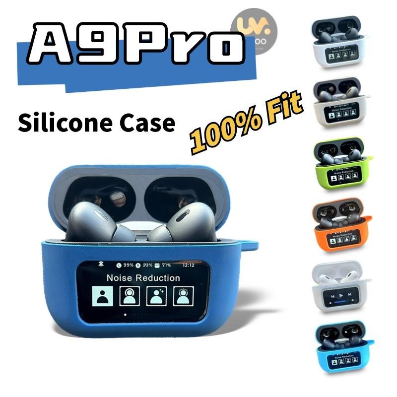 Vỏ silicon tai nghe A9Pro, Vỏ bảo vệ tai nghe không dây Bluetooth mềm TPU chống sốc, Phụ kiện hộp đựng tai nghe Bluetooth nhiều màu, có Dây buộc vỏ  tai a9 pro