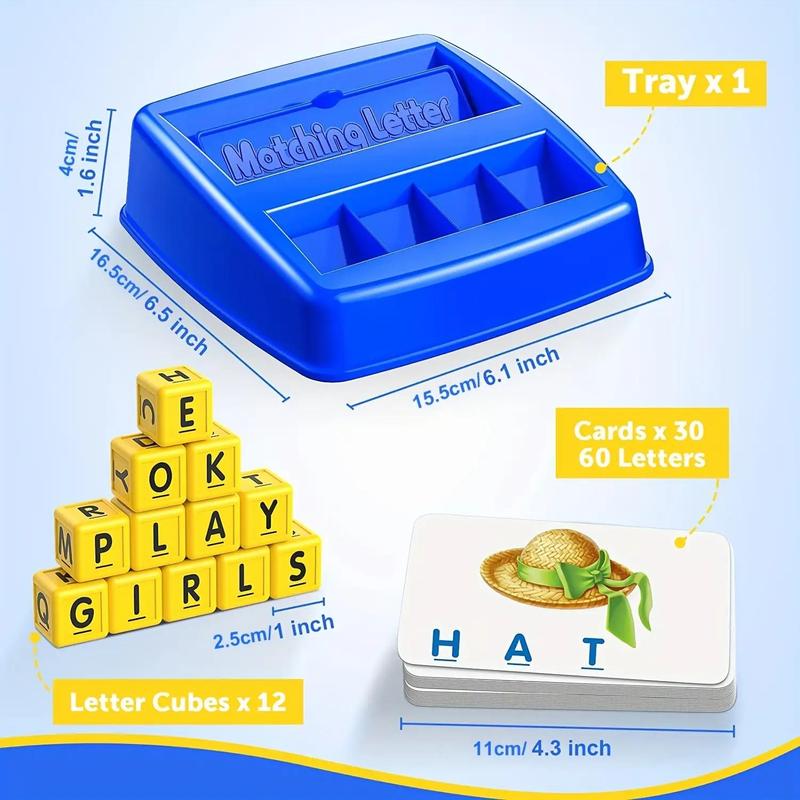 Word Recognition Letter Matching & Learning Game Cards, 1 Set Educational Toy for Kids, See & Spell Learning Toy, Children's Birthday Gift, Birthday Gifts, Birthday Gifts, Fun Toys for 13 Year Olds To Feel Good, Christmas Gift 1