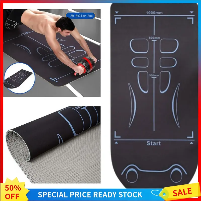 Yoga Mat Men's Fitness Mat Exercise at home Roller Wheel Belly Workout  Professional Non-slip Gym Exercise Mat