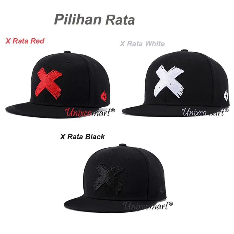 Topi X LOGO Baseball Or Brim Rata Hat Cap Casual Sport Distro Dewasa 2