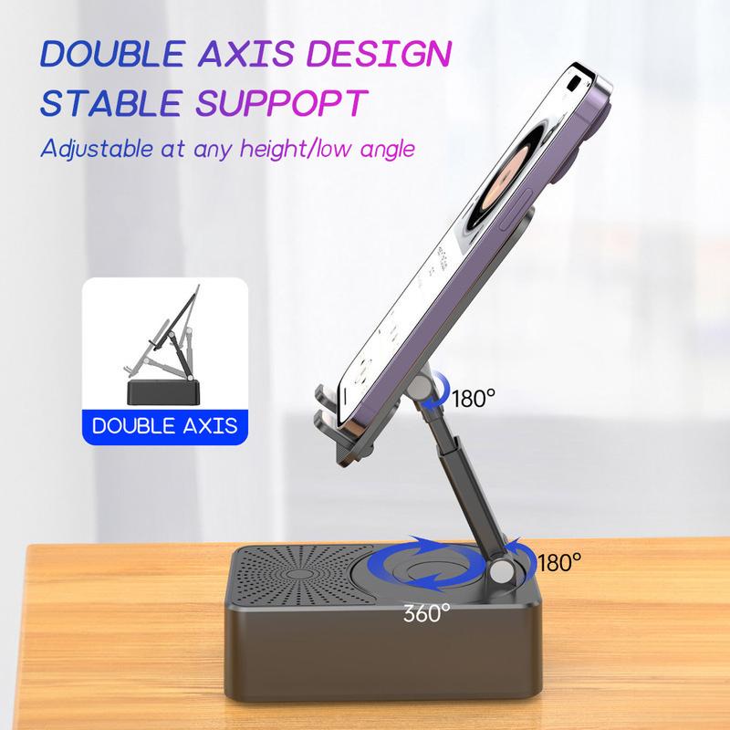 Product Introduction of BlueTooth Speaker With Phone Stand 3 in 1 Mobile Phone Holder 360° Stand BT Speaker With Phone Stand Non-Slip Universal Power Banks Bracket 31