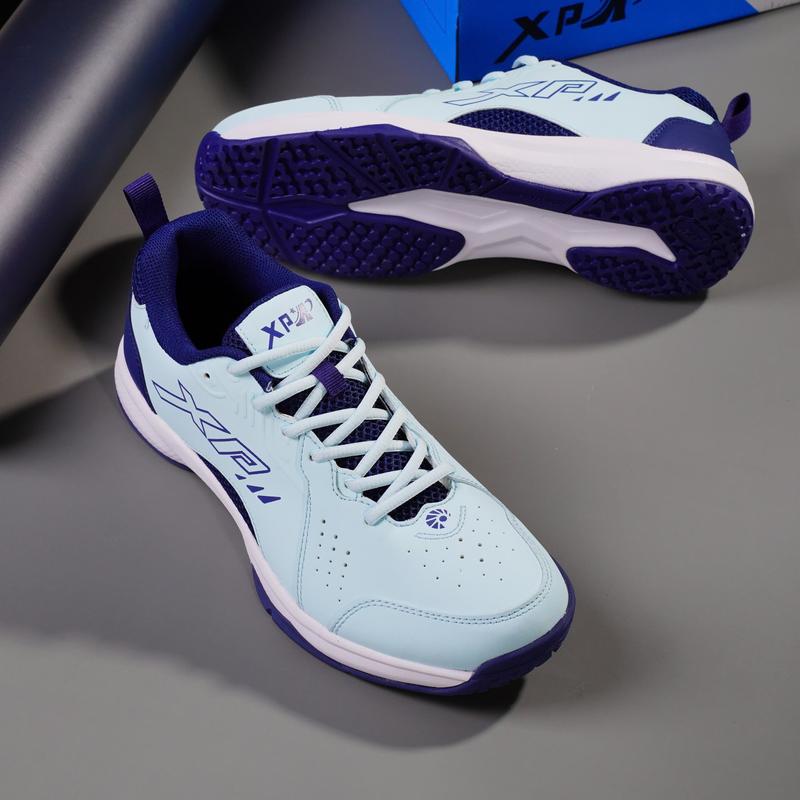 Giày Cầu Lông, Giày Bóng Chuyền XP CL10 J- Max Nam Nữ Chính Hãng Màu Xanh Dương - Đế Eva Siêu Nhẹ Chơi Sân Bê Tông Tốt - Tặng Tất Dệt Kim Sneaker Sport