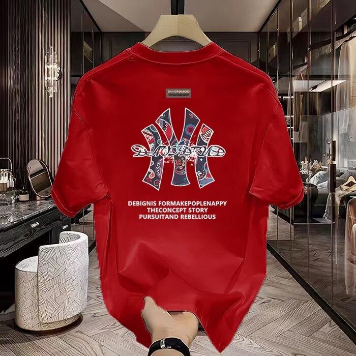 Product Introduction of Cotton 250gsm summer short sleeved T-shirt for men, casual, trendy, fashionable, printed T-shirt, round neck, sports, breathable 7