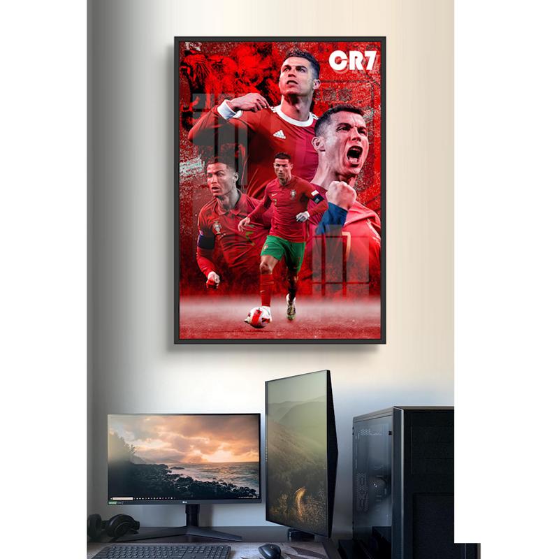  Tranh Gỗ Cầu Thủ Bóng Đá Cristiano Ronaldo Phong Cách Nghệ Thuật Hiện Đại Tráng Gương Có Khung Treo Tường Phòng Khách Không Gian Làm Việc Quà Tặng Decor Tường Decor Phòng 