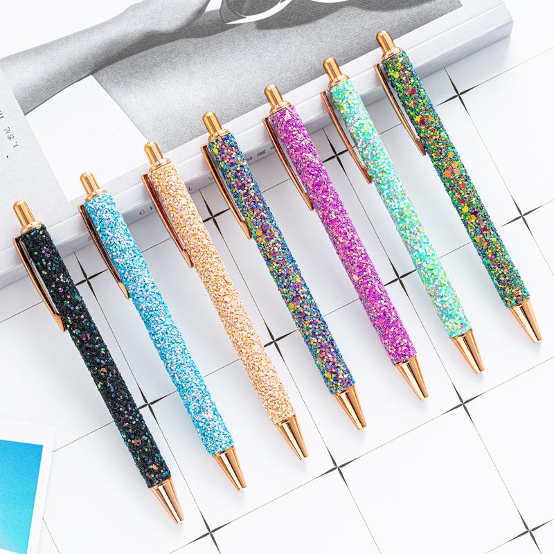 Metal Retractable Pretty Journal Pen, Black Ink Medium 1.0mm Gift Pens ...