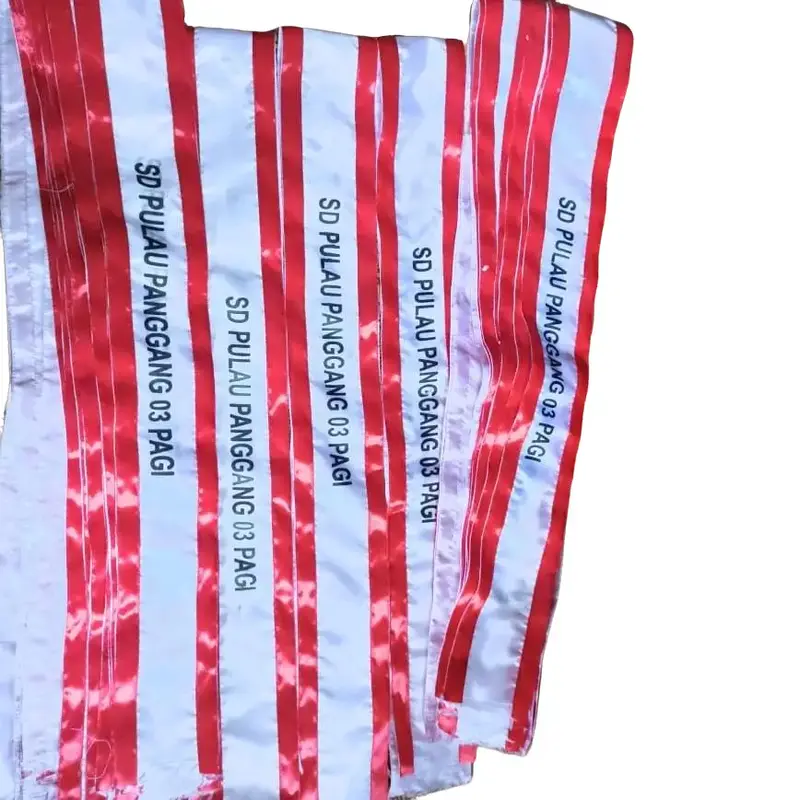 Selempang Selendang Upacara Sekolah Custom Nama Elegan Kain 0