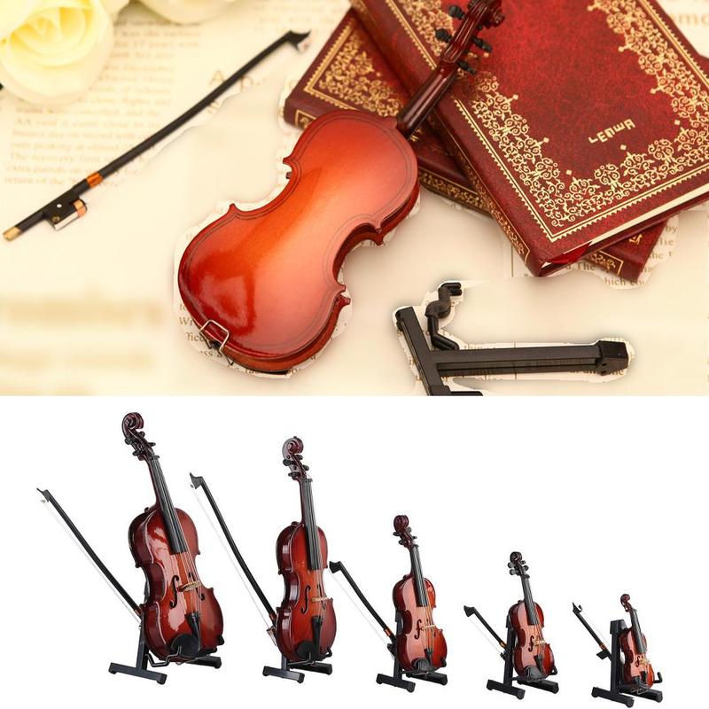 Product Introduction of Handmade Violin Model Decoration Collection Model Gifts With Stand Miniature Musical C7N1 31