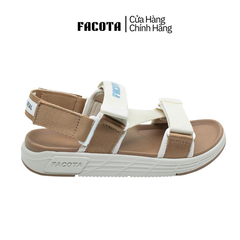 Giày sandal nam nữ unisex đi học quai ngang Facota FC05 Sport đế cao 3 phân Cao Su Đế Bằng Mũi mở Mũi mở