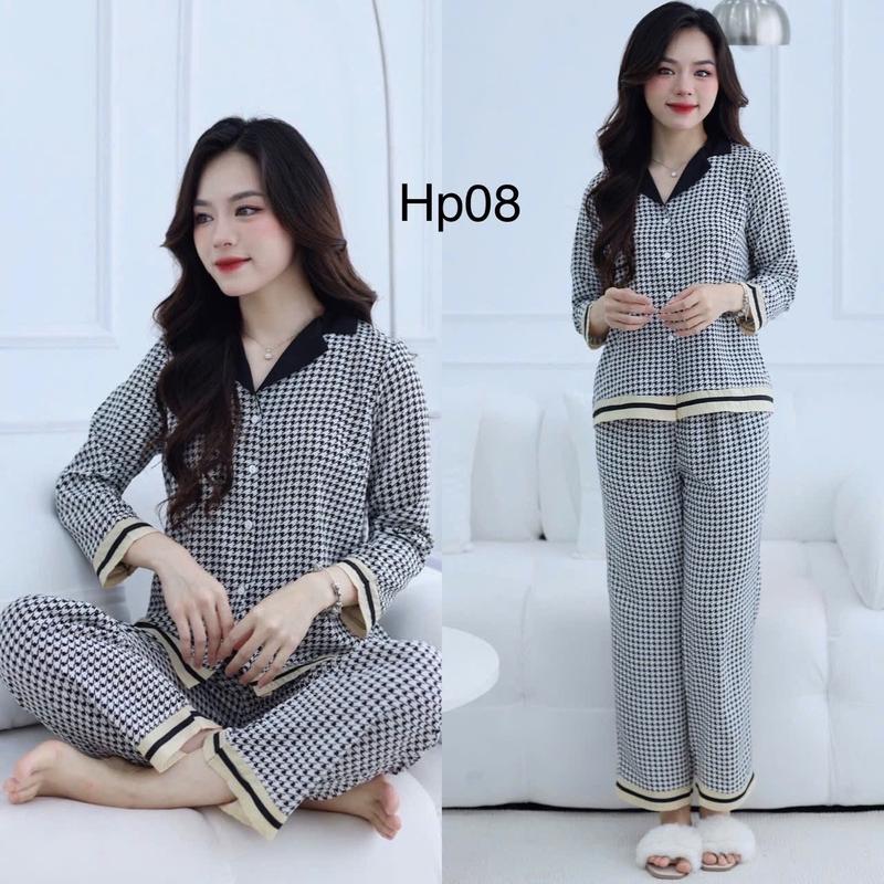 Pyzama mẫu New hàng thu đông đủ size smlxlxxl,chất lụa hàn mềm mịn mướt.phom dáng rộng tôn dáng Nữ Women 2