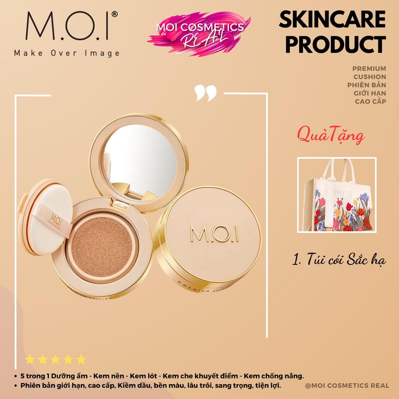Phấn nước Premium Baby skin cushion MOI Cosmetics Hồ Ngọc Hà, phiên bản cao cấp [Dưỡng ẩm, Chống nắng, Kiềm dầu, Khãng nước, Bền màu, Trang Điểm Mỹ Phẩm Phấn Mắt Nữ ] [Chính hãng] phấn nuoc