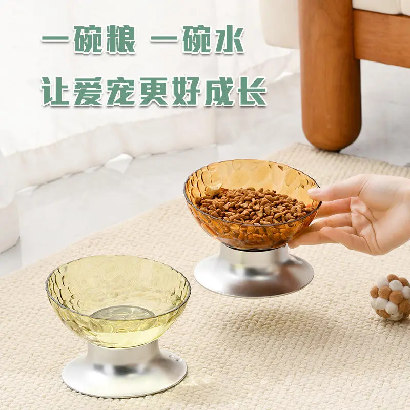 New pet neck protection, high foot anti knock cat food bowl, dog utensils