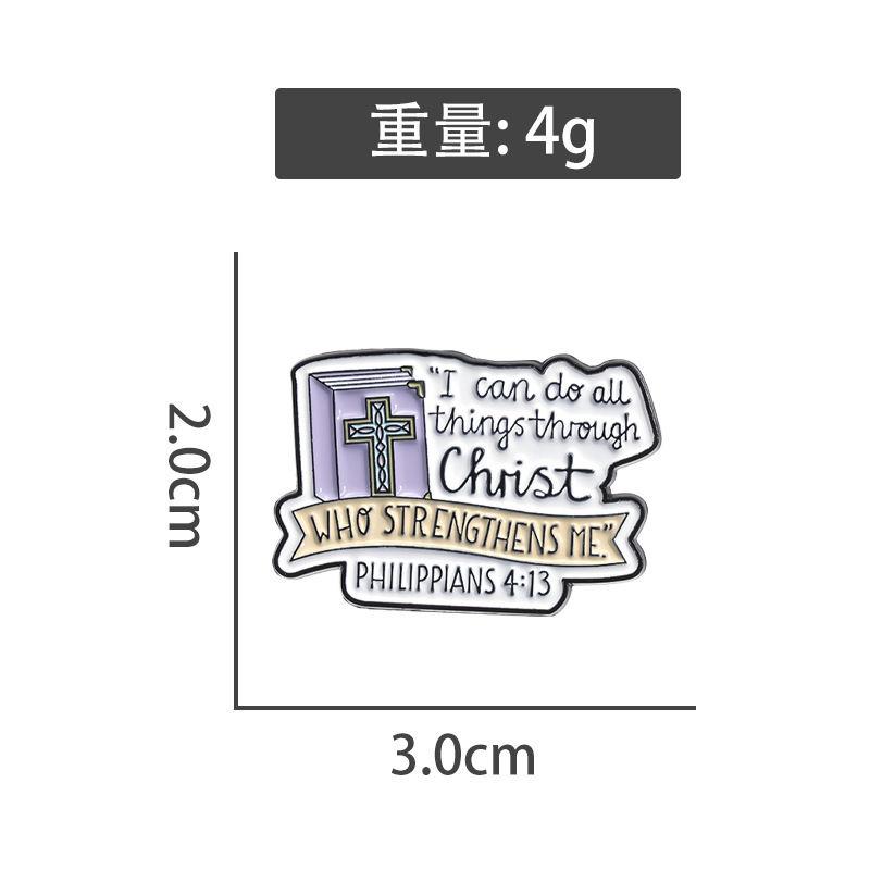 New Light Color English Letter Enamel Badge Fun Book Cross Shape Alloy Accessory Brooch 6
