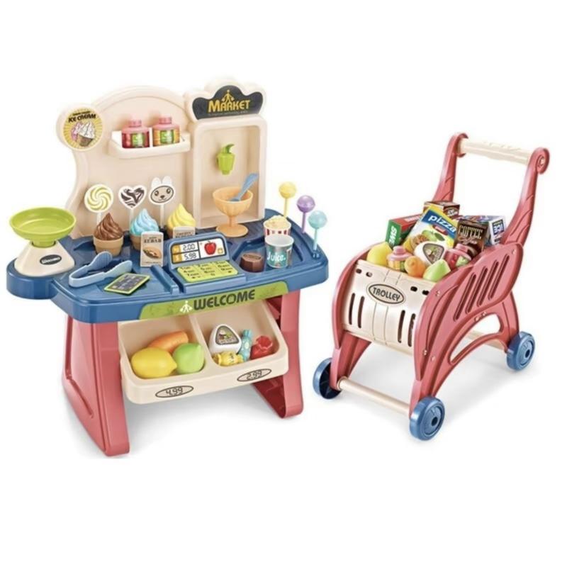 Đồ chơi Siêu Thị Kèm Xe Đẩy cho Bé (40 Chi Tiết) - Quầy Bán Kem Mini Toy