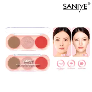 SANIYE 3 Colors Face Powder Palette Blush Palette E0358