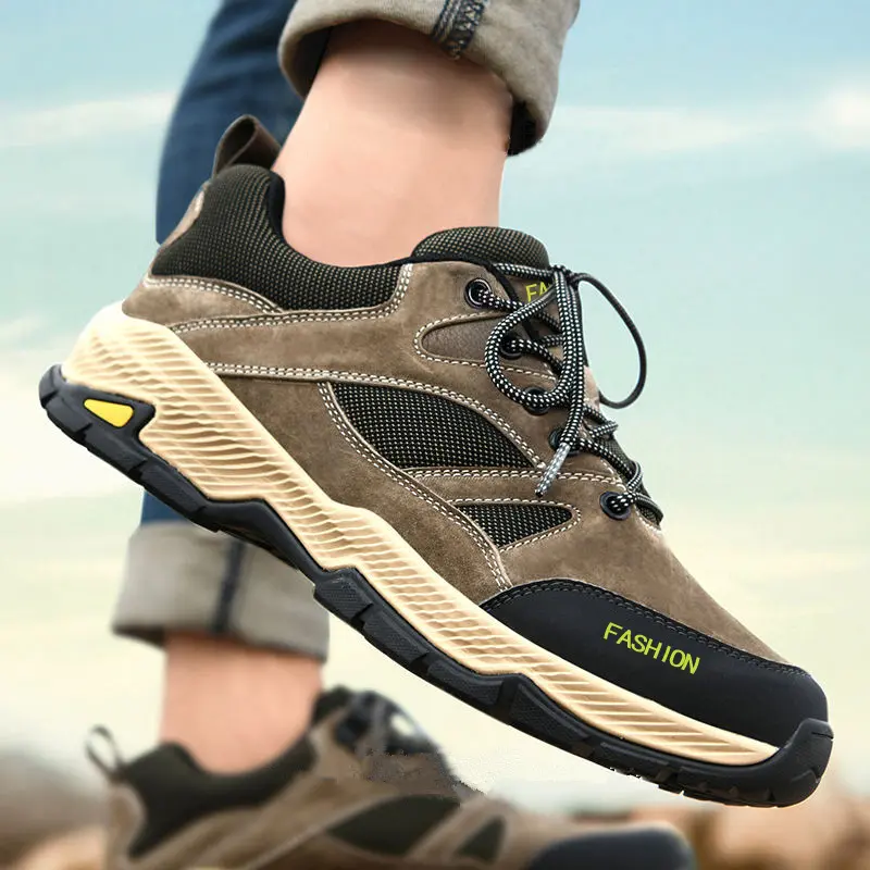 Men's Shoes Outdoor Mountaineering Hiking Shoes Work Shoes Labor Protection Shoes Breathable Casual Large Size Casual Shoes Light Running Shoes