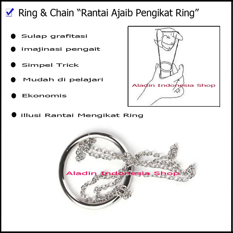 alat sulap kalung ajaib - sulap ring terikat sendiri - magic trick - gimmick kalung - alat sulap Games