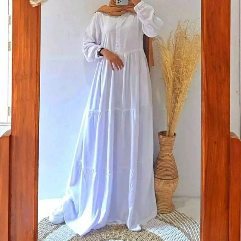 Gamis Twill ori Premium putih bersih 0