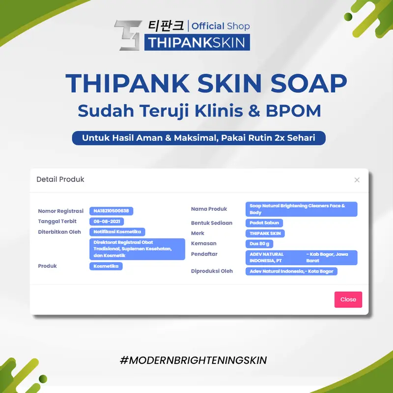 [ Paket 1 pcs ] Thipank Skin Face And Body Soap sabun pemutih/pemutih kulit pria/sabun pemutih seluruh tubuh/sabun pemutih wajah pria/ Membersihkan Memutihkan Mencerahkan Melembutkan Hitam Kering skincare cowok organik pelembab facial Pembersi 4
