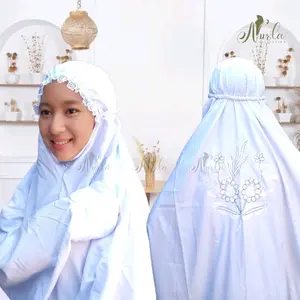 Mukena Terusan Bordir Ceplok Katun Mikro Premium