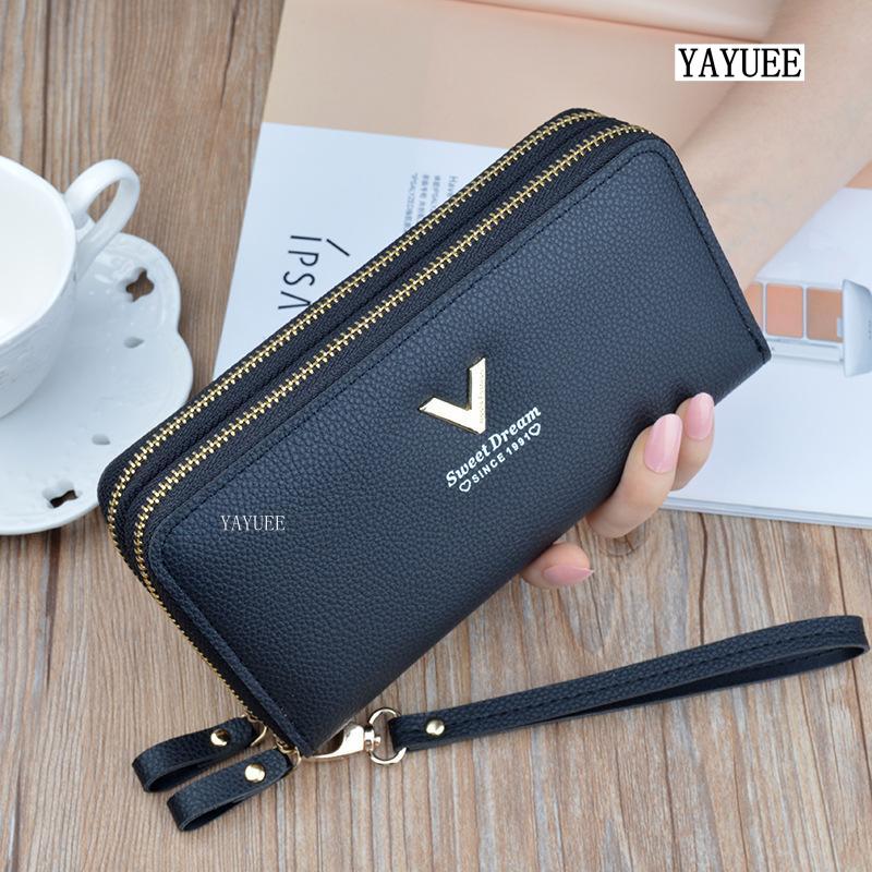 Ví Dài Có Khóa Kéo Đôi, BLYJ029 #, Thời Trang, Sức Chứa Lớn, Hai Lớp, Túi Cầm Tay Nữ, 2302 Da Clutch 1