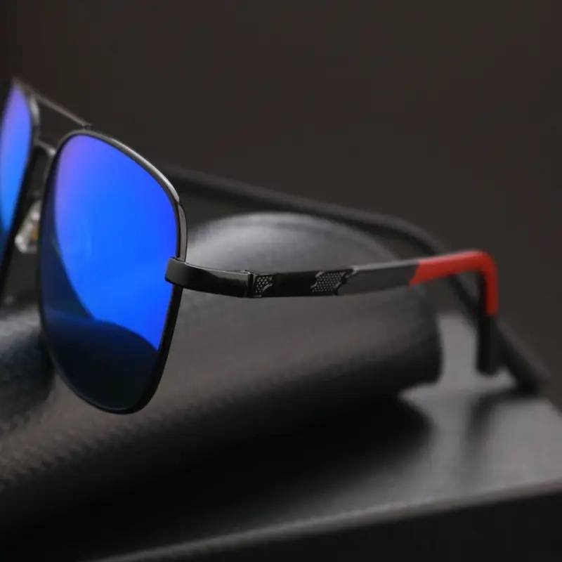 【Free Dompet&Lap】-【6103】Kacamata Hitam Original Fashion Pria, Lensa Kaca Asli Kacamata Cocok untuk Segala Bentuk Wajah Anti Sinar UV400 Protection Kaca mata Cowok Cewek Eyewear 2