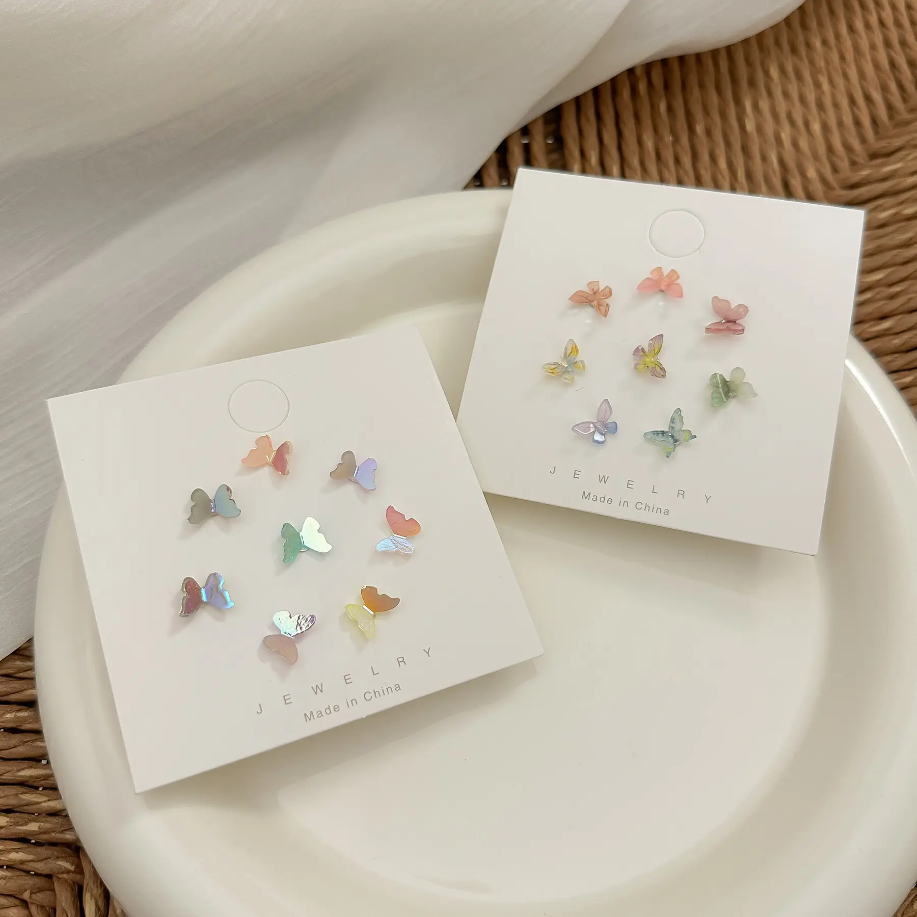 Versatile sweet butterfly shape earrings set（M-29#3.7）