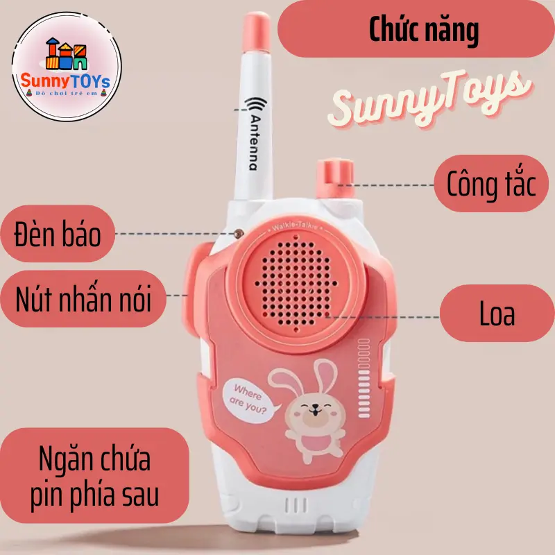 Combo 2 máy bộ đàm đồ chơi cho bé không dây 3