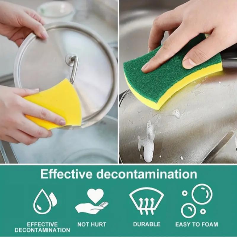 Kitchen Cleaning Sponge, 5/10pcs Modern Double Sided Dish Washing Sponge, Scouring Pad, Kitchen Accessories Sponges for Washing Dishes, Household Cleaning Sponge for Pan & Pot, Sweets Gifts for Men 3