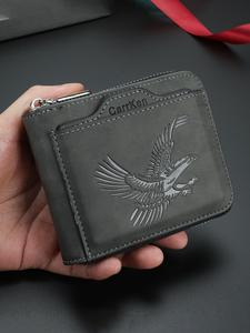 Cartera Corta para Hombre Vintage con Grabado de Águila, Cartera de Negocios con Múltiples Ranuras para Tarjetas, Cartera Casual y Moderna para el Trabajo y Uso Diario