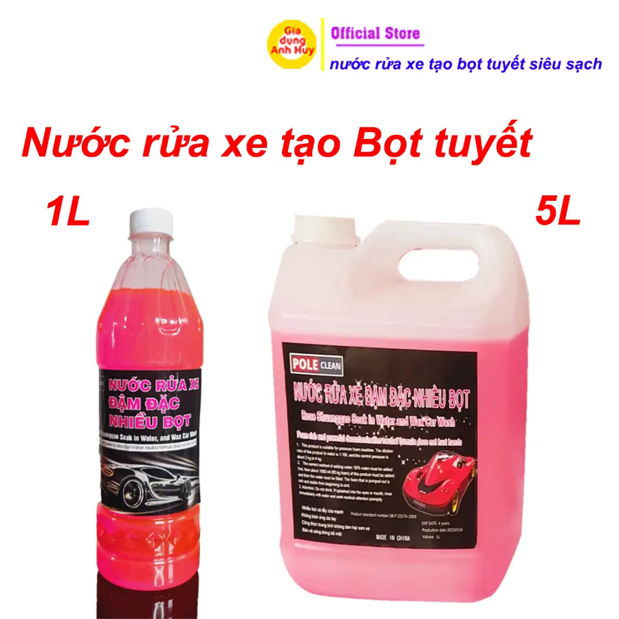 Nước rửa xe ô tô và xe máy chuyên dụng tạo bọt tuyết giúp sạch và nhanh loại 1 lít - GDAH