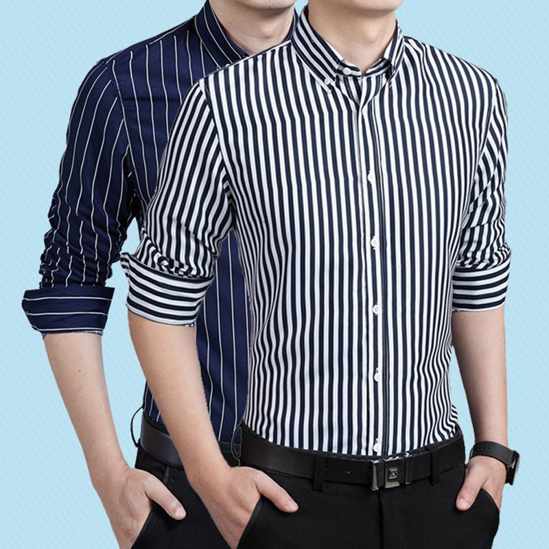 Pssoerit-Áo Sơ Mi Dài Tay Cho Nam, Áo Công Sở Thường Ngày, Thời Trang, Sọc Dọc, Xuân Thu 2