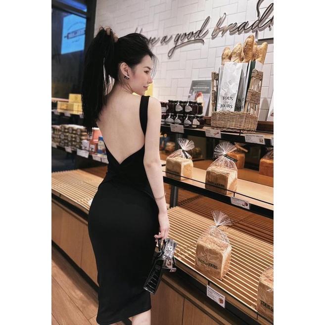 Đầm body 2 dây to xoắn hở lưng có mút chất thun borip thích hợp mặc đi làm đi chơi đi tiệc phù hợp với mọi phong cách Nữ 4