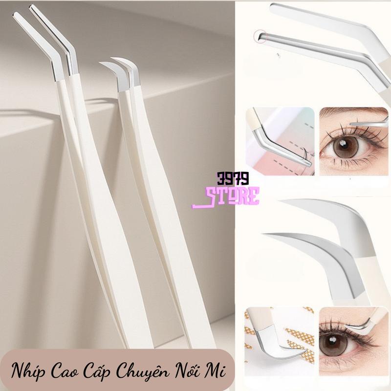 Bộ 2 Nhíp Cao Cấp Chuyên Dụng Nối Mi Gắn Mi Giả Mỹ Phẩm Cosmetic sản phẩm đơn kích  mí Trang Điểm