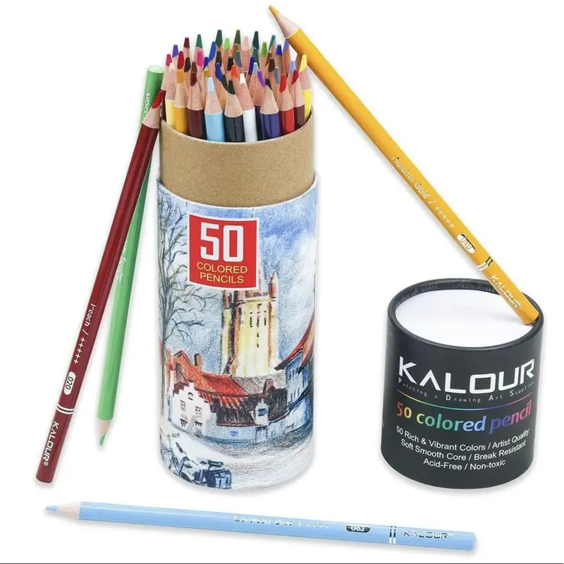 Colored Pencil Set, 1 Set Professional Oil Coloring Pencil Set with Pencil Sharpener & Eraser, Art Supplies for Home School Office 6