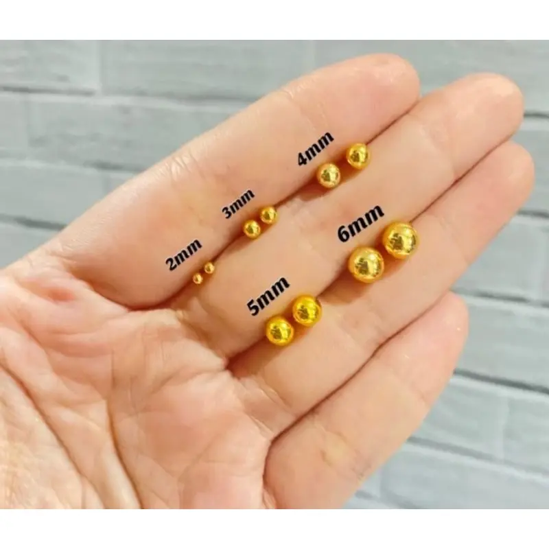 ANTING TUSUK GOLD MOTIF BOLA / GIWANG BOLA . Perhiasan