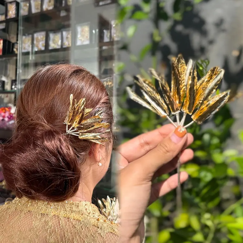 Cucuk Tusuk Konde Bunga Mas Sandat Miranti Hairdo Rambut Penari Wedding Nganten Pengantin Adat Sanggul Bali 3
