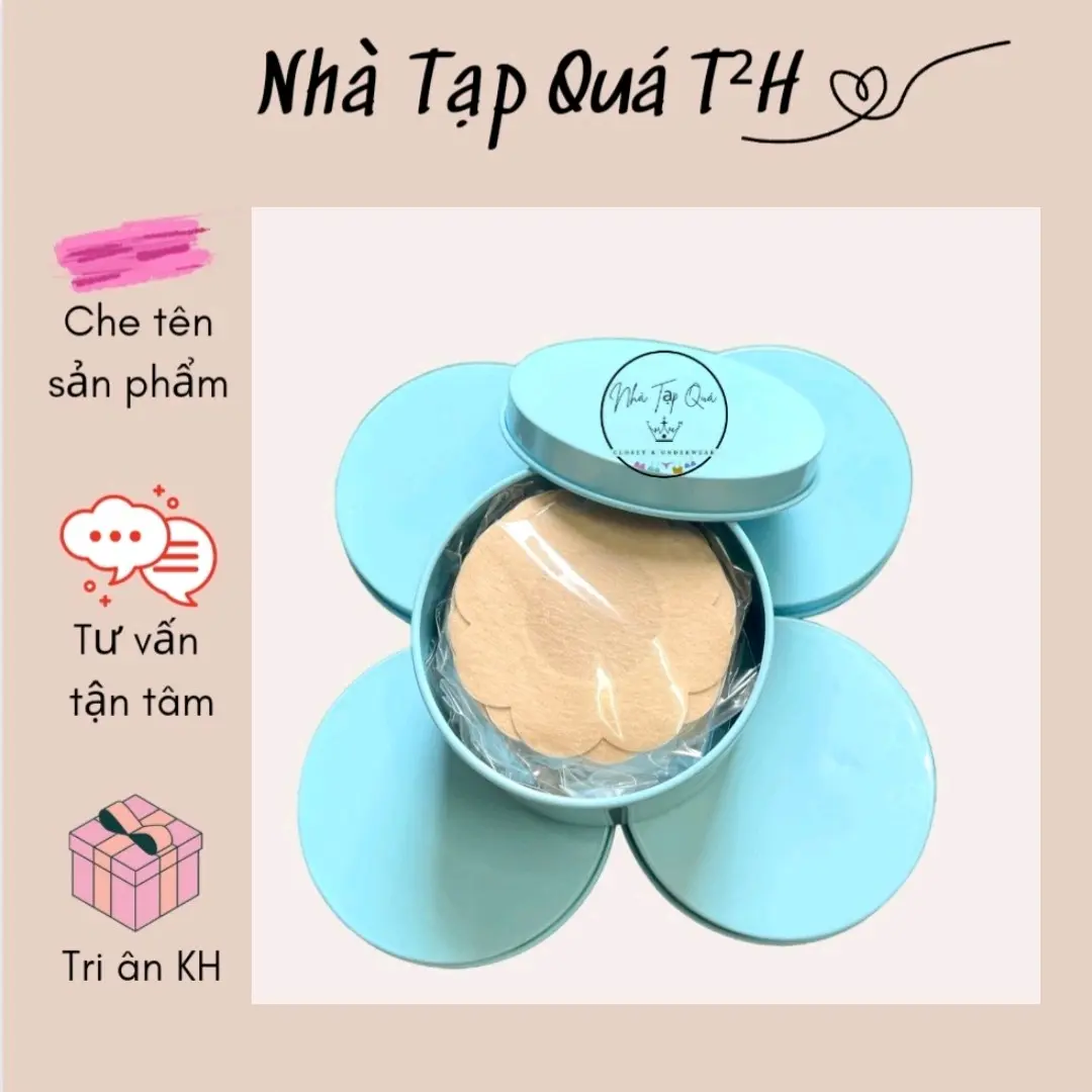 (Có che tên) Hộp 60 miếng dán ti giấy lụa siêu dính sử dụng 1 lần Nữ mieng danchong mohoi