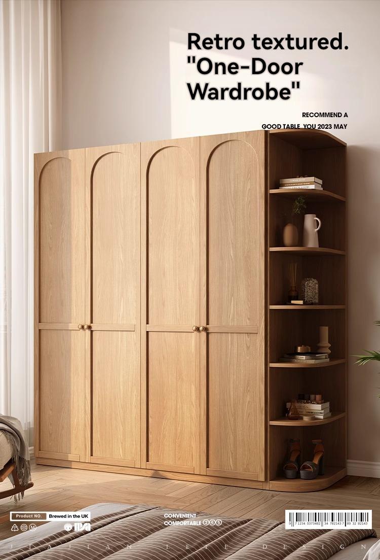 Product Introduction of [showroom] Modern simple retro a door to the top of the wardrobe home bedroom small flat door storage locker large wardrobe 23