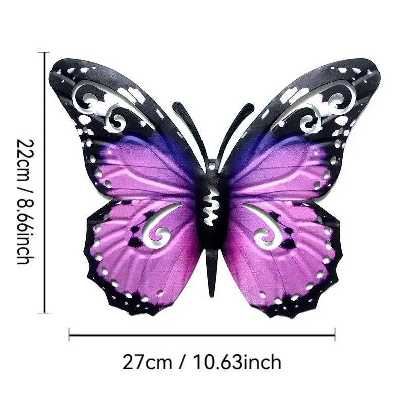 Metal Butterfly Wall Decor, 4 Counts/set Colorful Hanging Butterfly Decor, Outdoor Wall Decor for Garden Yard Fence Garden 1