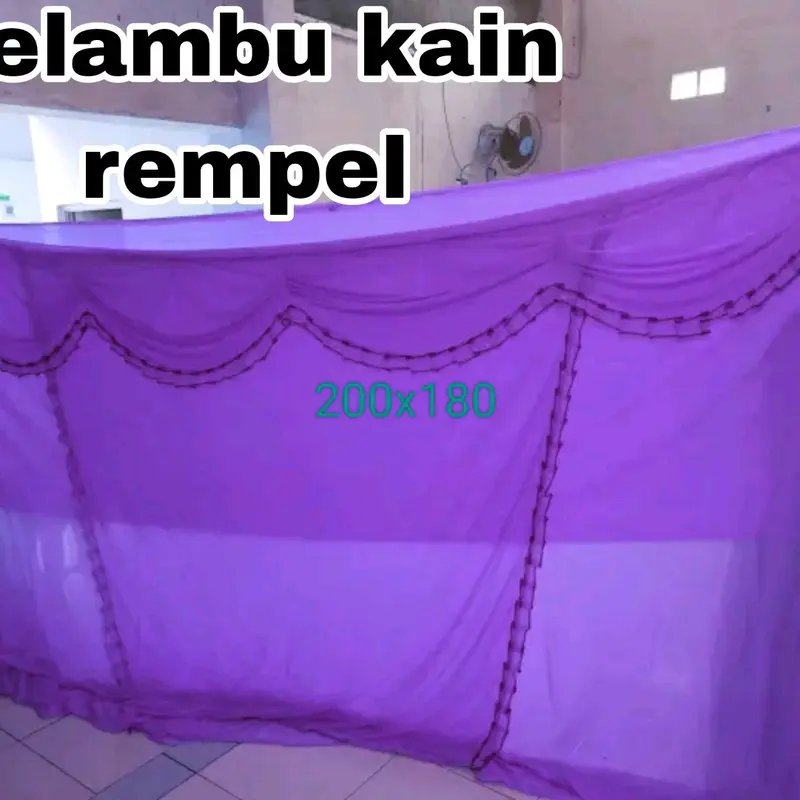 kelambu kain tebal ukuran jumbo 200x200 200x180 200x150 Biru 2