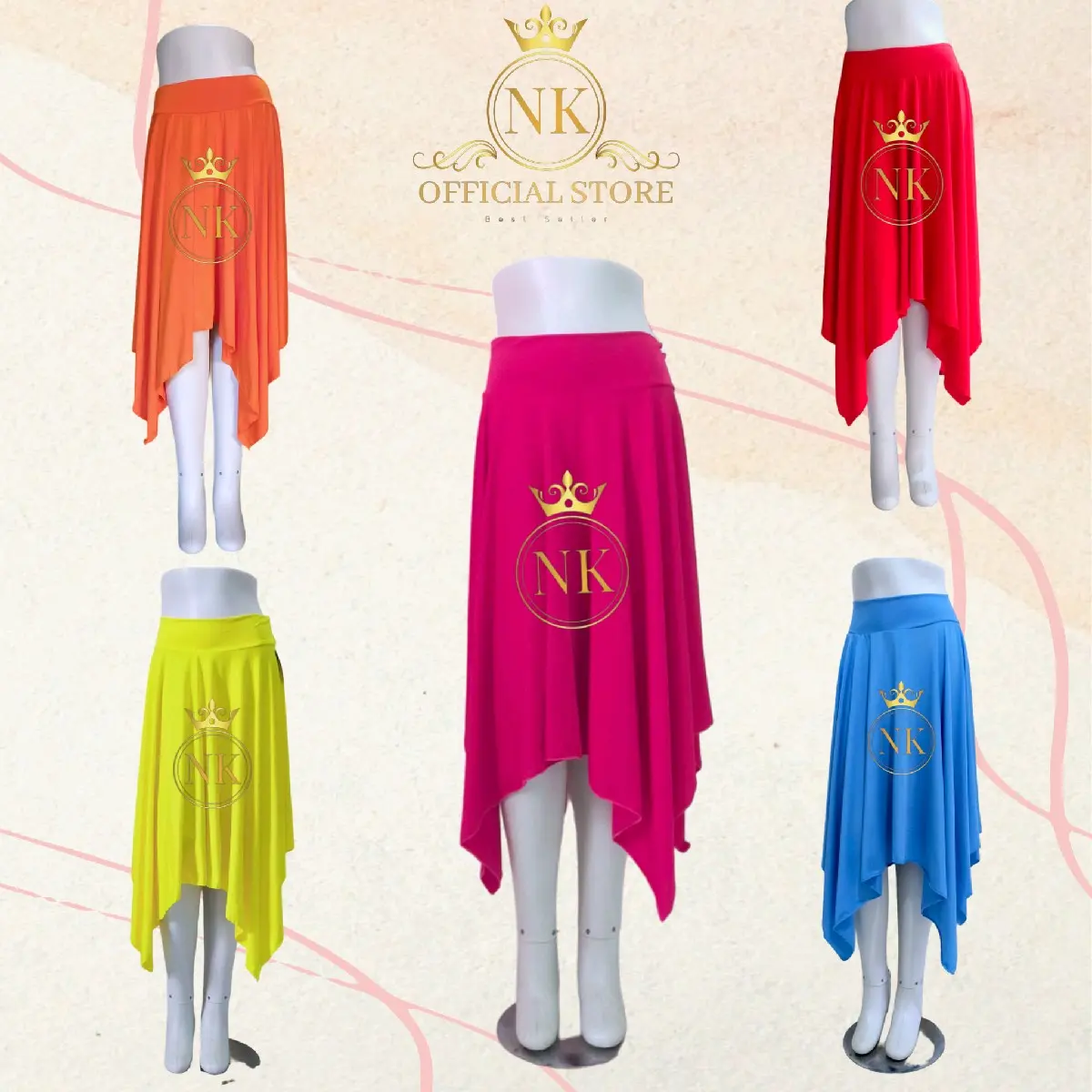 Rok Zig Zag Panjang - Jersey Premium - Line Dance Belly Dance, Senam Zumba, Salsa, Sport