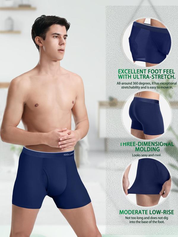 Men's Colorblock Letter Tape Boxer Brief, Quick-drying Moisture-wicking Antibacterial Deodorant Underwear, Men's Underwear for All Seasons 4