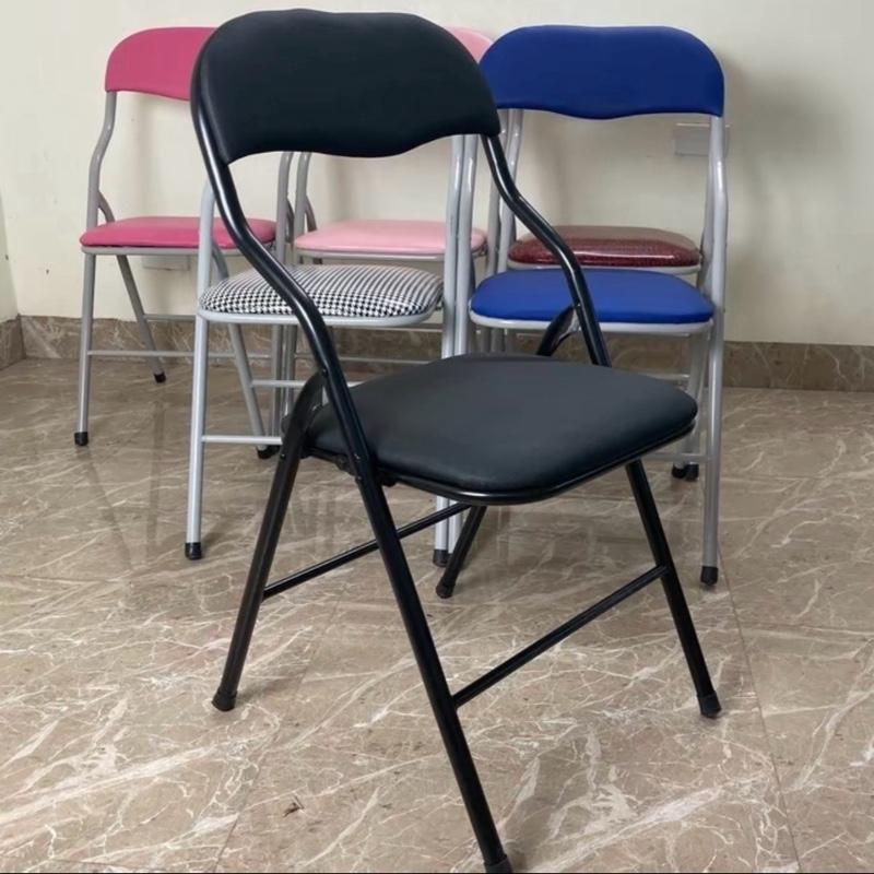 ￼Ghế Văn Phòng Gấp Gọn Ghế Gấp Decor Phòng Ghế Đệm Tựa Lưng Bọc Da Êm Ái Khung Thép Sơn Tĩnh Điện