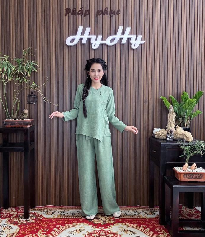 HyHy House - KHẢ TÂM Bộ Pháp Phục Lễ Chùa tà Đăp Chéo Dây Cột Trẻ Trung 5