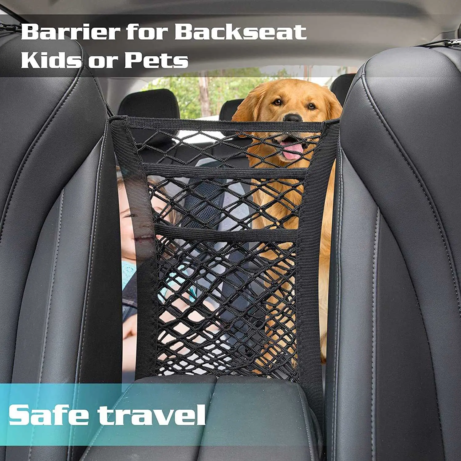 Vastsee Pagar Pembatas Anjing Mobil Elastic Mesh Fence Pet 3 Layer - YG05