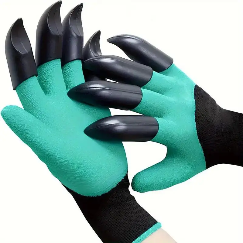 Garden Gloves with Claw, Waterproof Stab Resistant Latex Garden Planting Gloves, Plant Care & Support Gloves for Gardening Balcony Farm Work