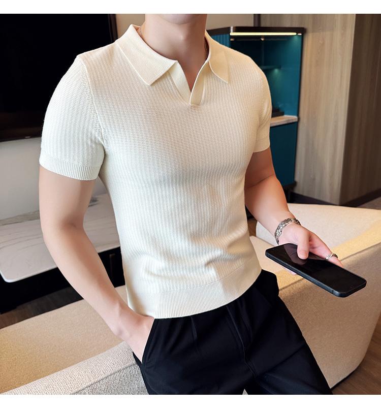 Product Introduction of Áo Polo, Mỏng Vừa Vặn, Phong Cách Thường Ngày, Không Nhăn, Thời Trang, Thiết Kế Đơn Giản, Màu Trơn ngắn Tay, Cổ Áo bẻ xuống, Làm Bằng Dệt Kim, Thích Hợp Cho Mùa Hè, Không Khí Tươi Mới, Phong Cách Nam 10